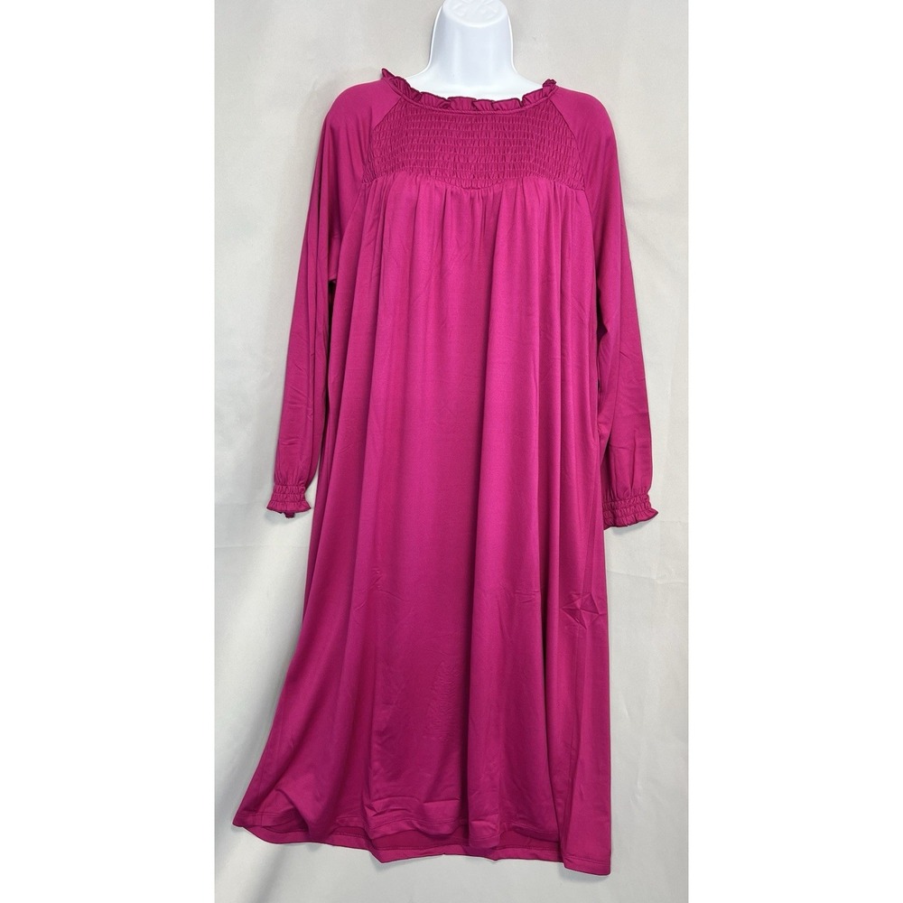 National Nightgown SIZE PL Pink jersey soft long sleeve gown New